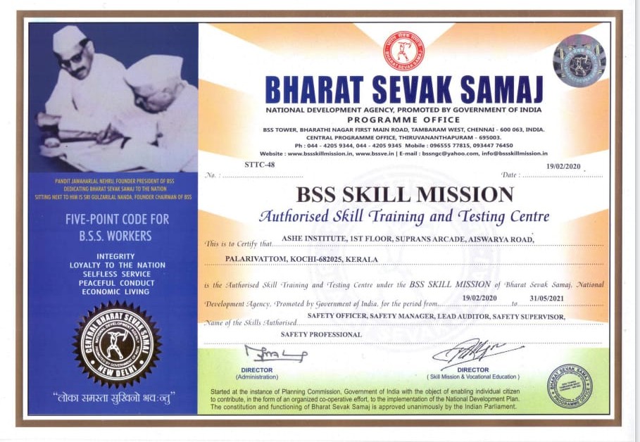 Ashei approved for BSS Skill Mission, training & testing Center in Kochi